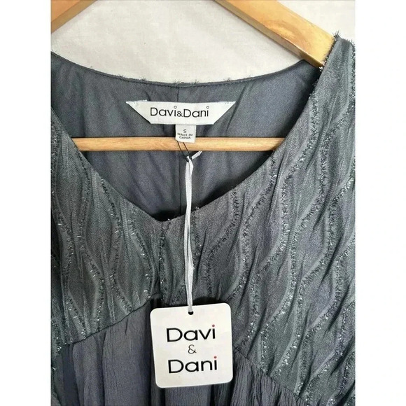 NWT Davi & Dani Sparkly Grey Oversized Dress Boho Indie Trapeze Swing Size Small - Picture 5 of 14